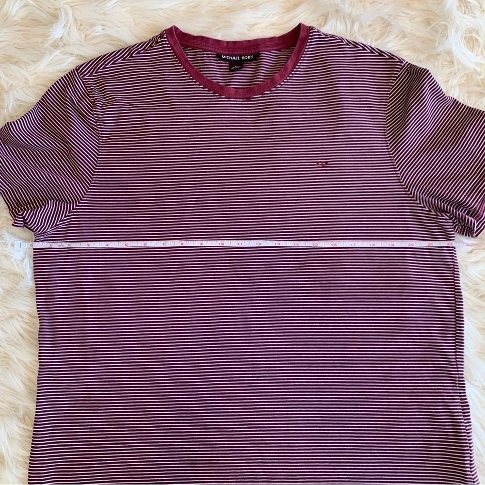 Men’s Michael Kors Red and White Striped T-Shirt Size XL - Picture 4 of 7
